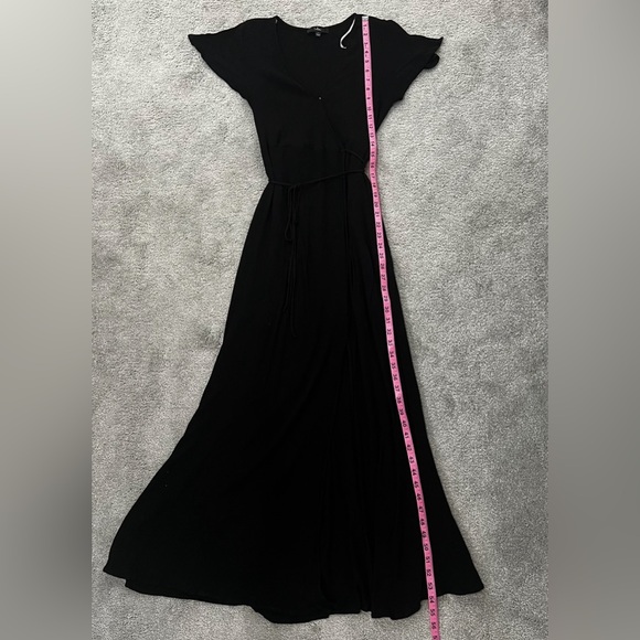 Lulus Heart of Marigold Black Wrap Maxi Dress Women’s Sz L - Picture 9 of 11